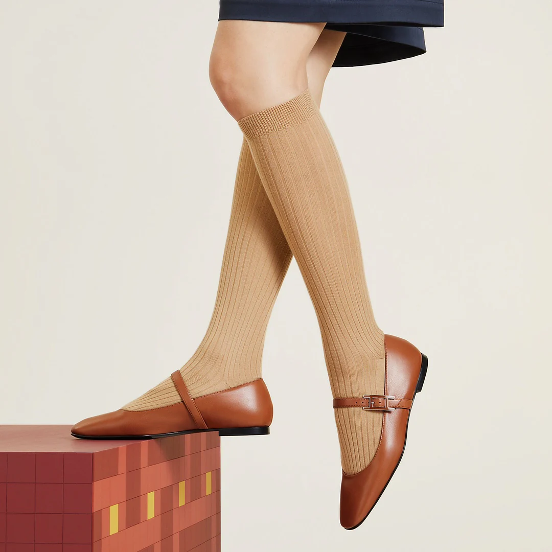 Балетки Hermes 2024 - коричневые