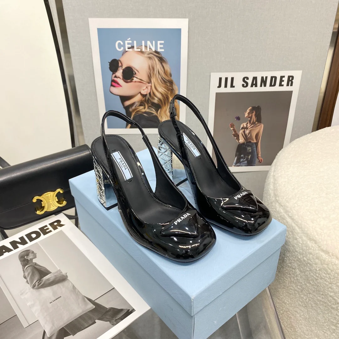 Туфли Prada - Суперкрасивые туфли Prada на массивном высоком каблуке - Туфли Мэри Джейн