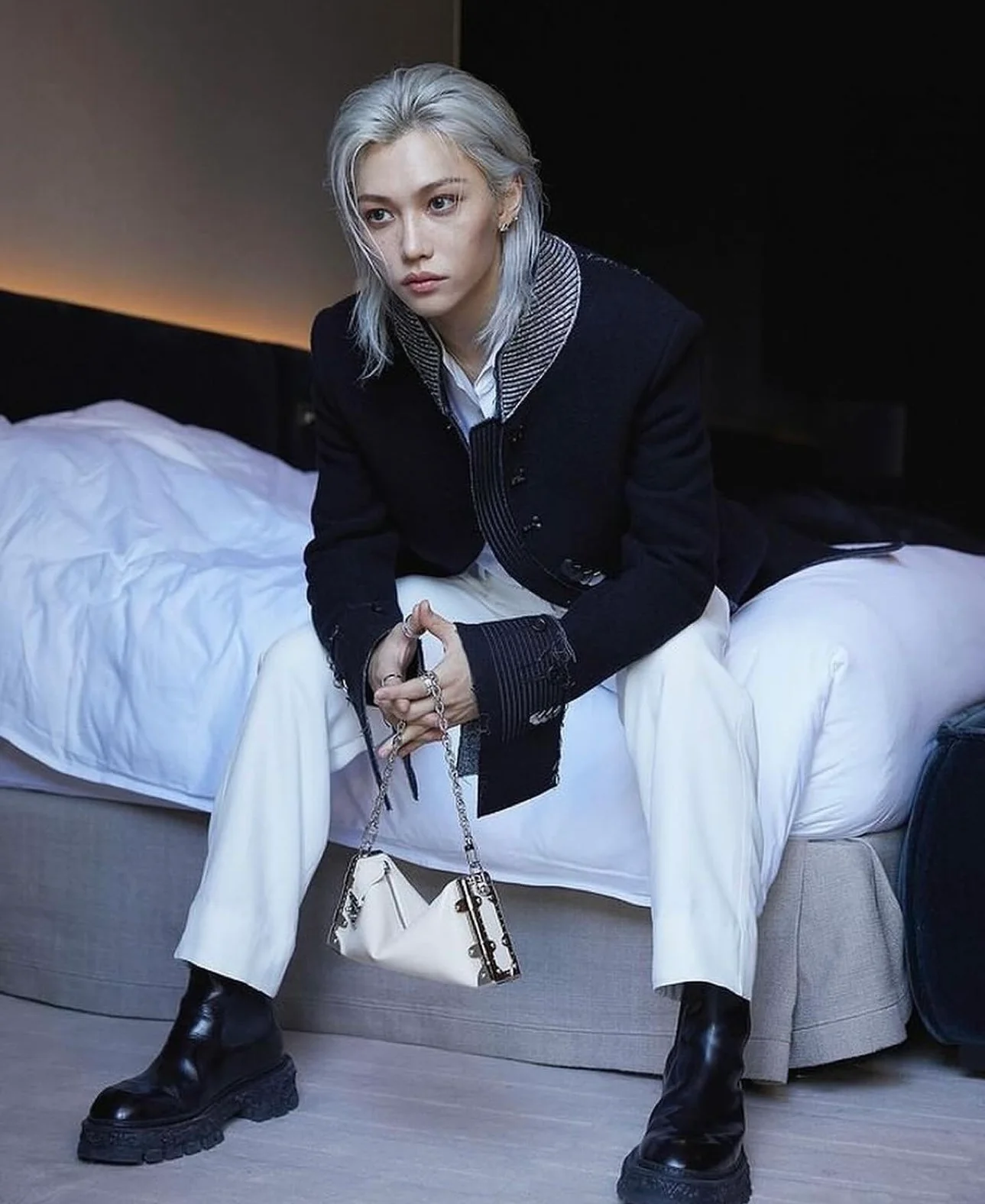 m25445-LV-тонкая сумка-мешок с цепочкой для бокового багажника, белая