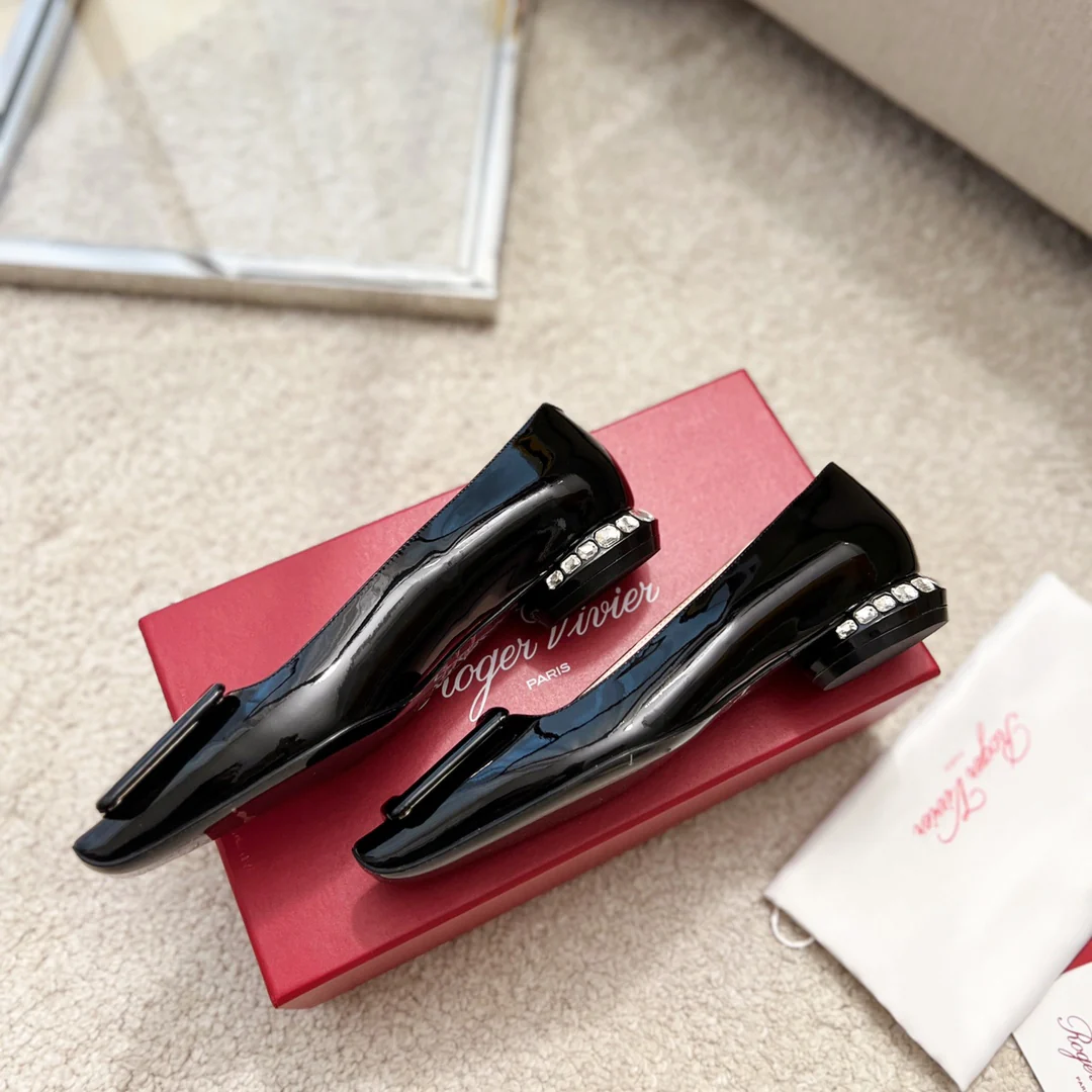 Туфли RV - туфли на каблуке со стразами и кристаллами - черные