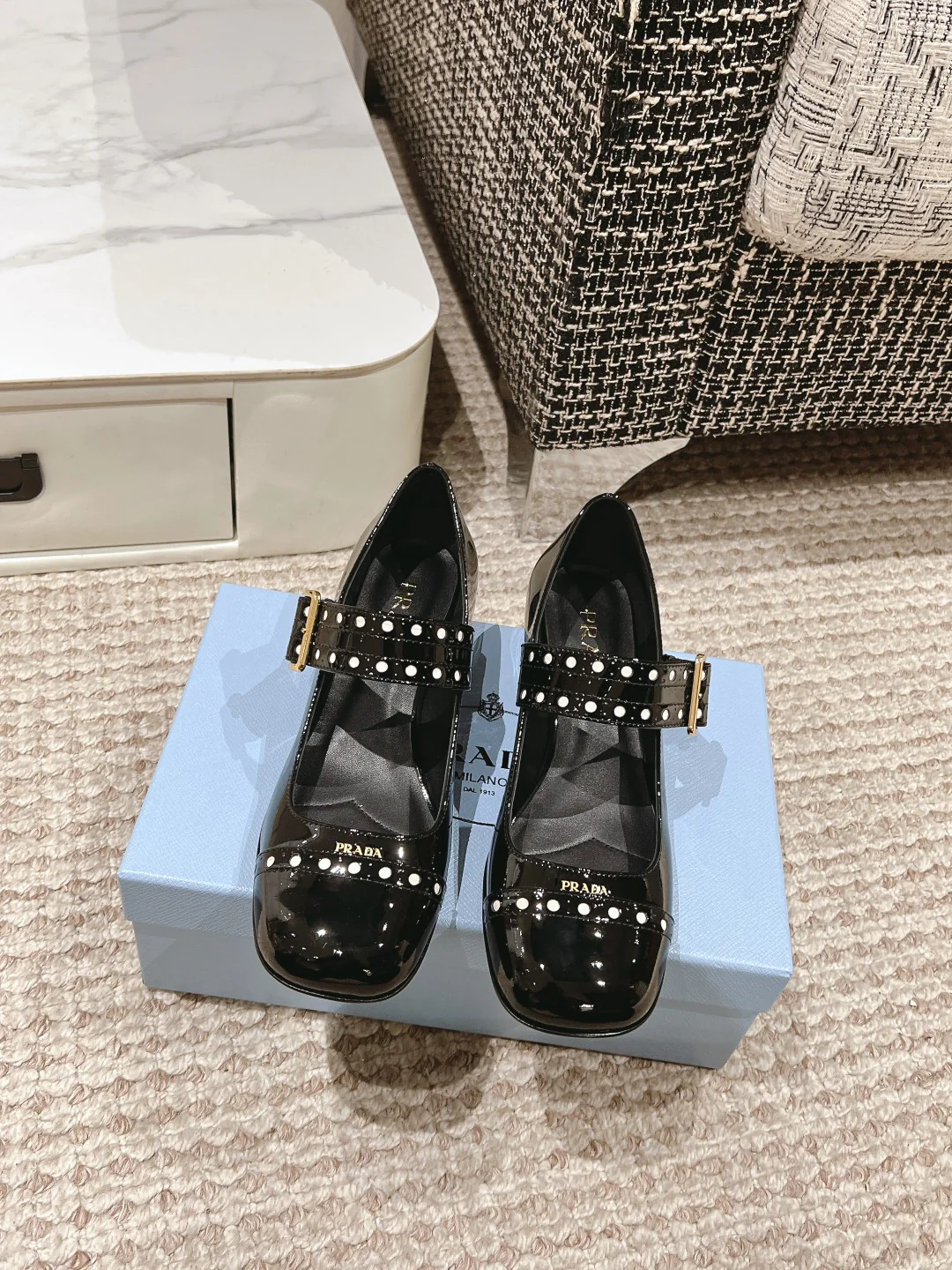 Туфли-мэри-джейн Prada - черные