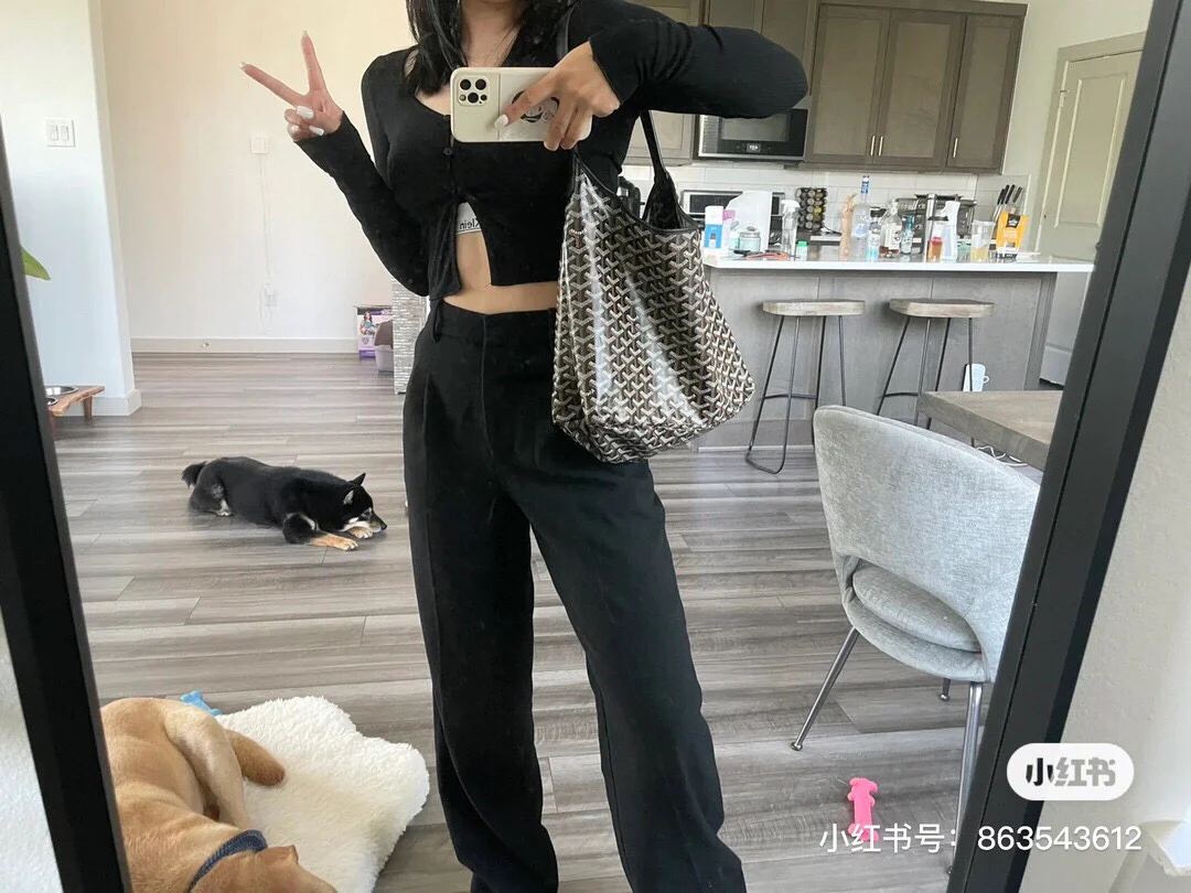 Сумка-тоут Goyard с монограммой, черная.