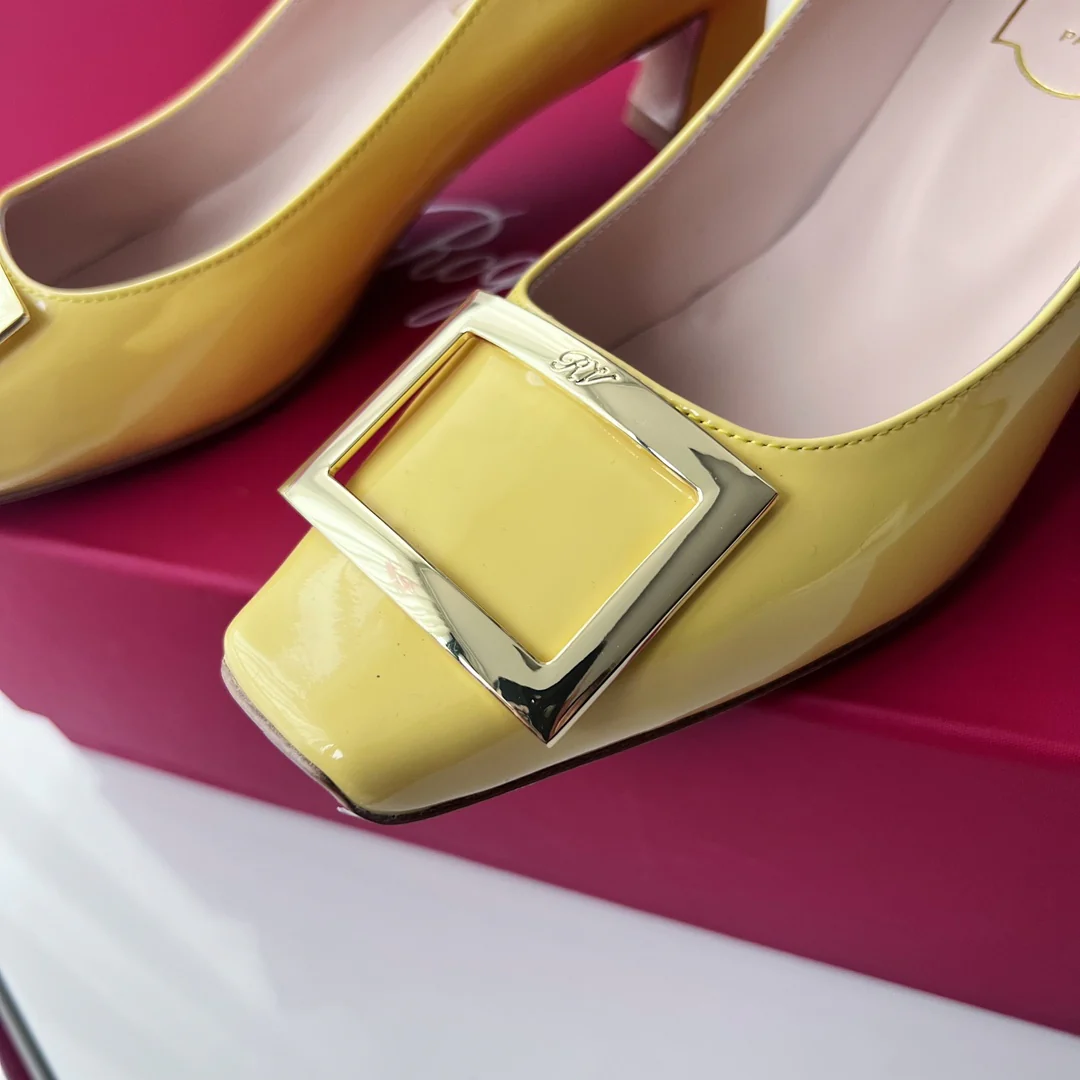 Туфли RV - классические туфли на высоком каблуке - 4-5 см - желтые