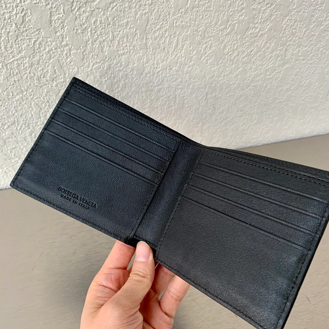 BV-大编织格子 短夹 羊皮 12×12cm