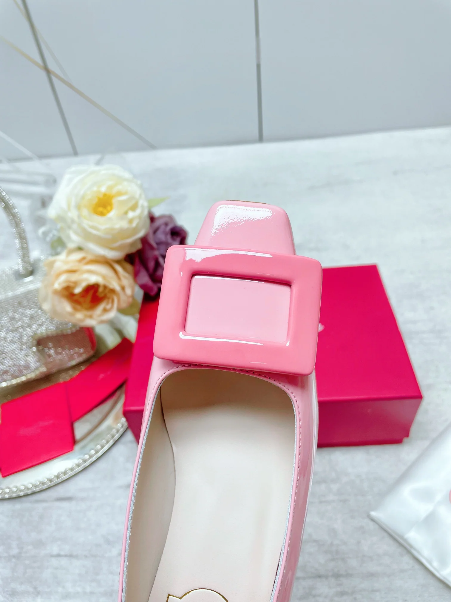 Обувь RV - Новинка ранней весны 2023 года - Элегантные туфли на низком каблуке - Розовые