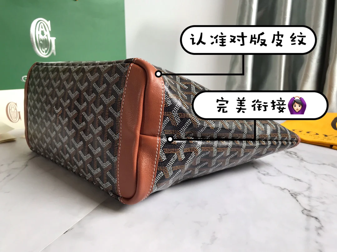 Маленькая сумка-тоут Goyard на молнии - темно-коричневая.