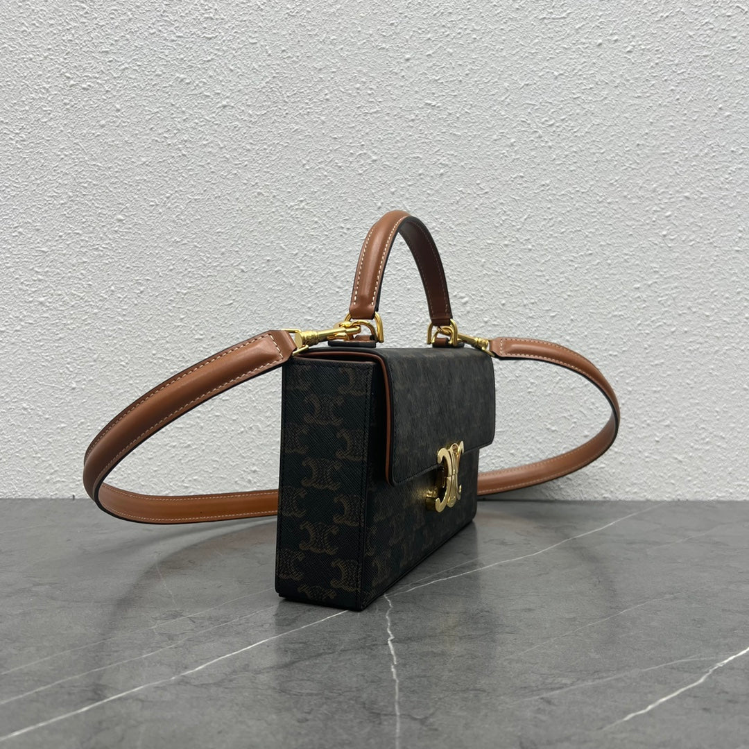 Сумка Celine Box Triomphe - Monogram, коричневая.