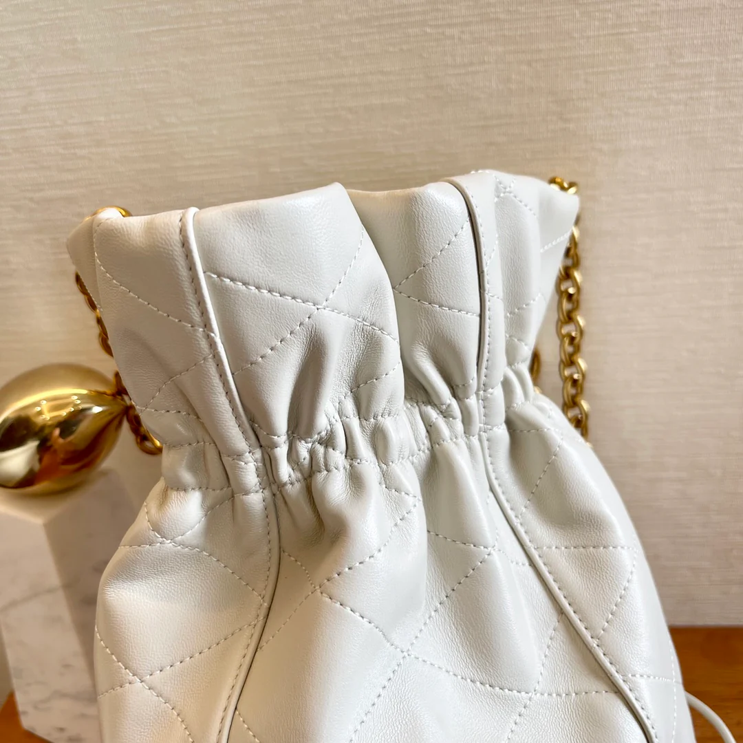 Сумка-ведро YSL с крючком - белая