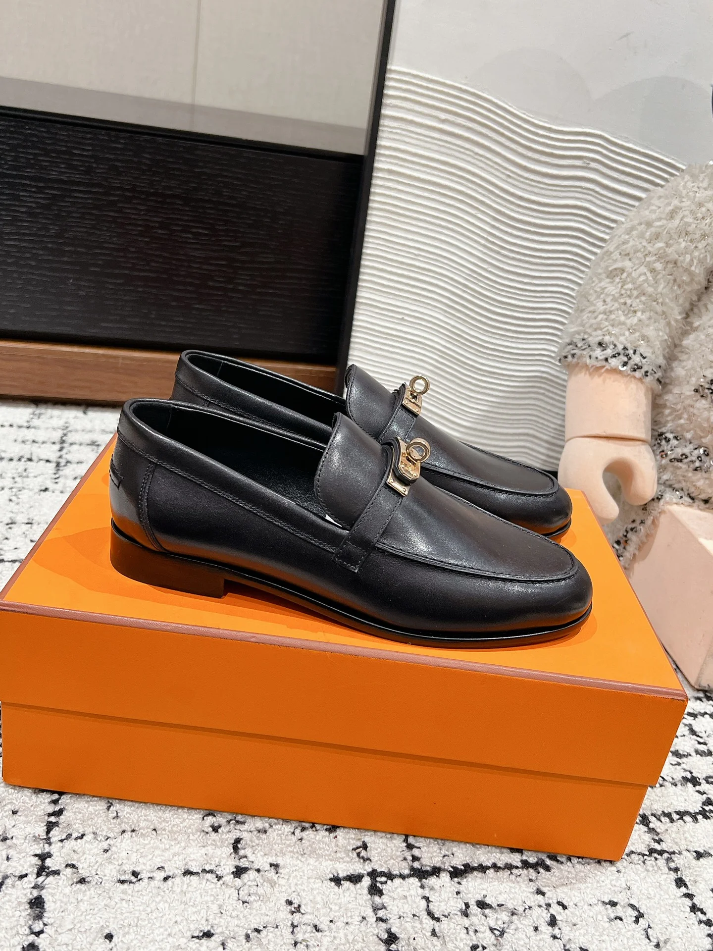 Лоферы Hermes Kelly 2024 - черные