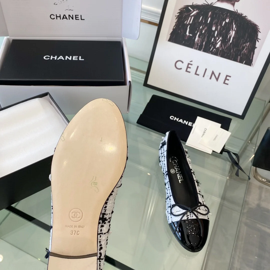 Chanel - Классические балетки - Балетки - Белая клетка