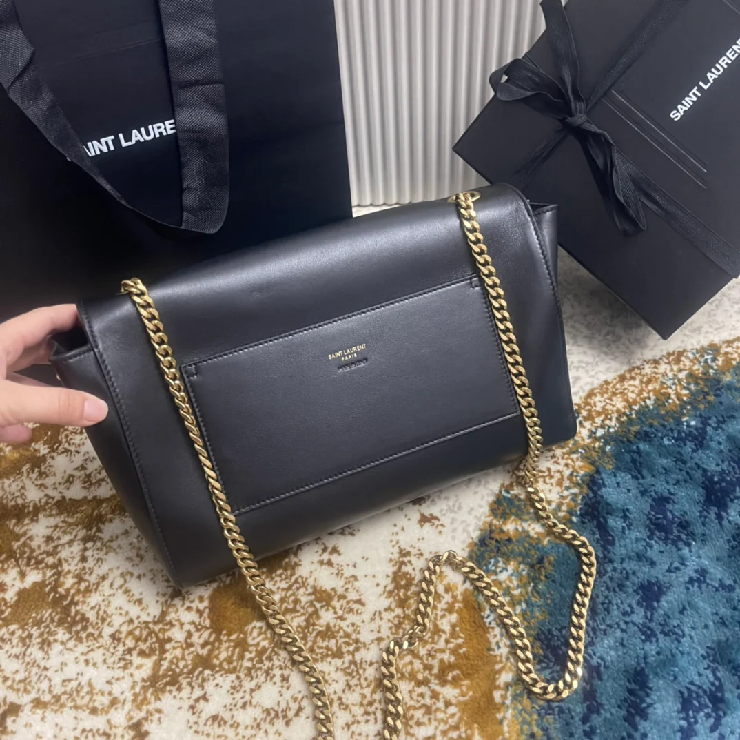 YSL-Kate Double Bread - Тонкая овечья кожа - Черный - 28 см