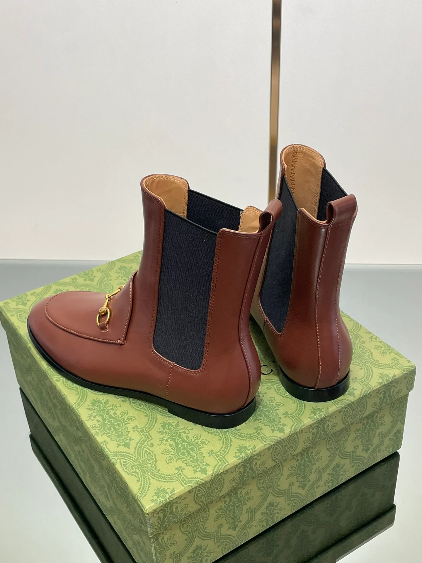 Кожаные сапоги для верховой езды Gucci 2024 - Кофейно-коричневые