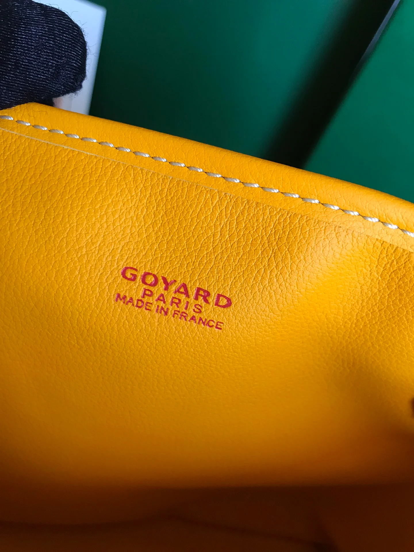 Двусторонняя сумка Goyard из телячьей кожи с узором - желтая