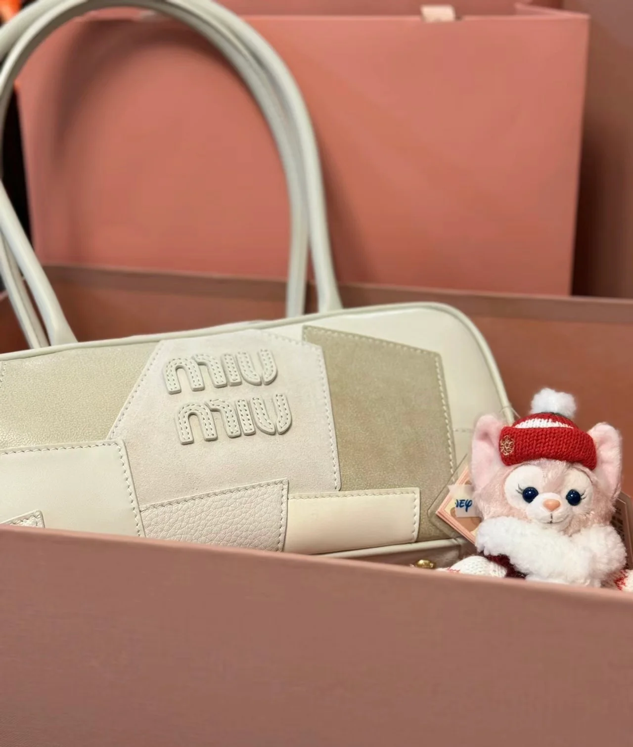 Miu Miu 520 Limited Edition - Кожаная сумка-боулинг в стиле пэчворк - Носите и делитесь