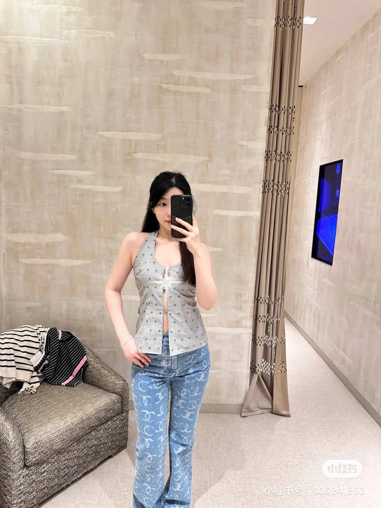 Жаккардовая майка Chanel 2403