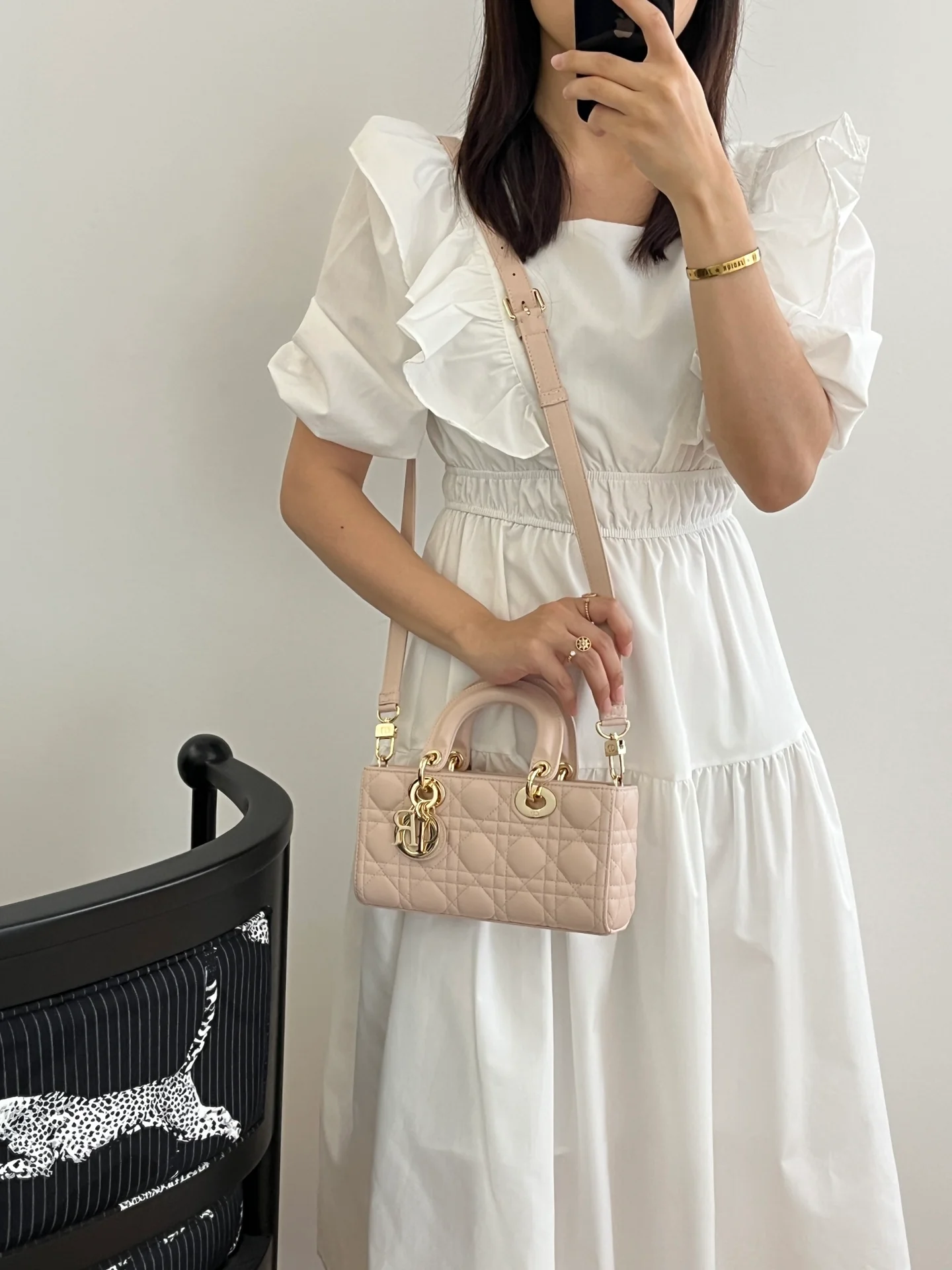 Сумка Dior Lady d Joy - стеганая из овечьей кожи - нежно-розовый - маленький размер