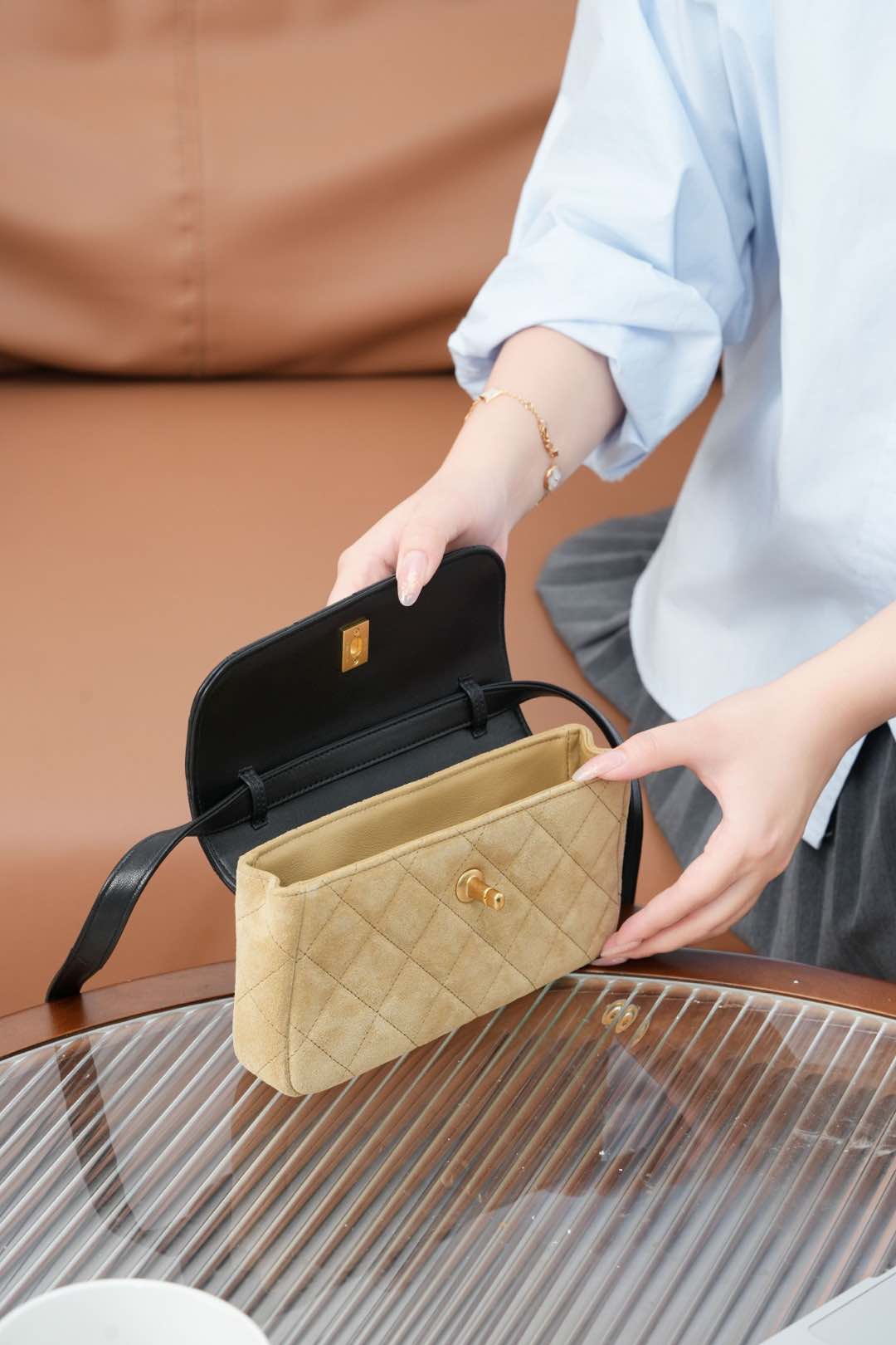 Chanel -??? - высококачественная кожаная сумка с клапаном ручной работы