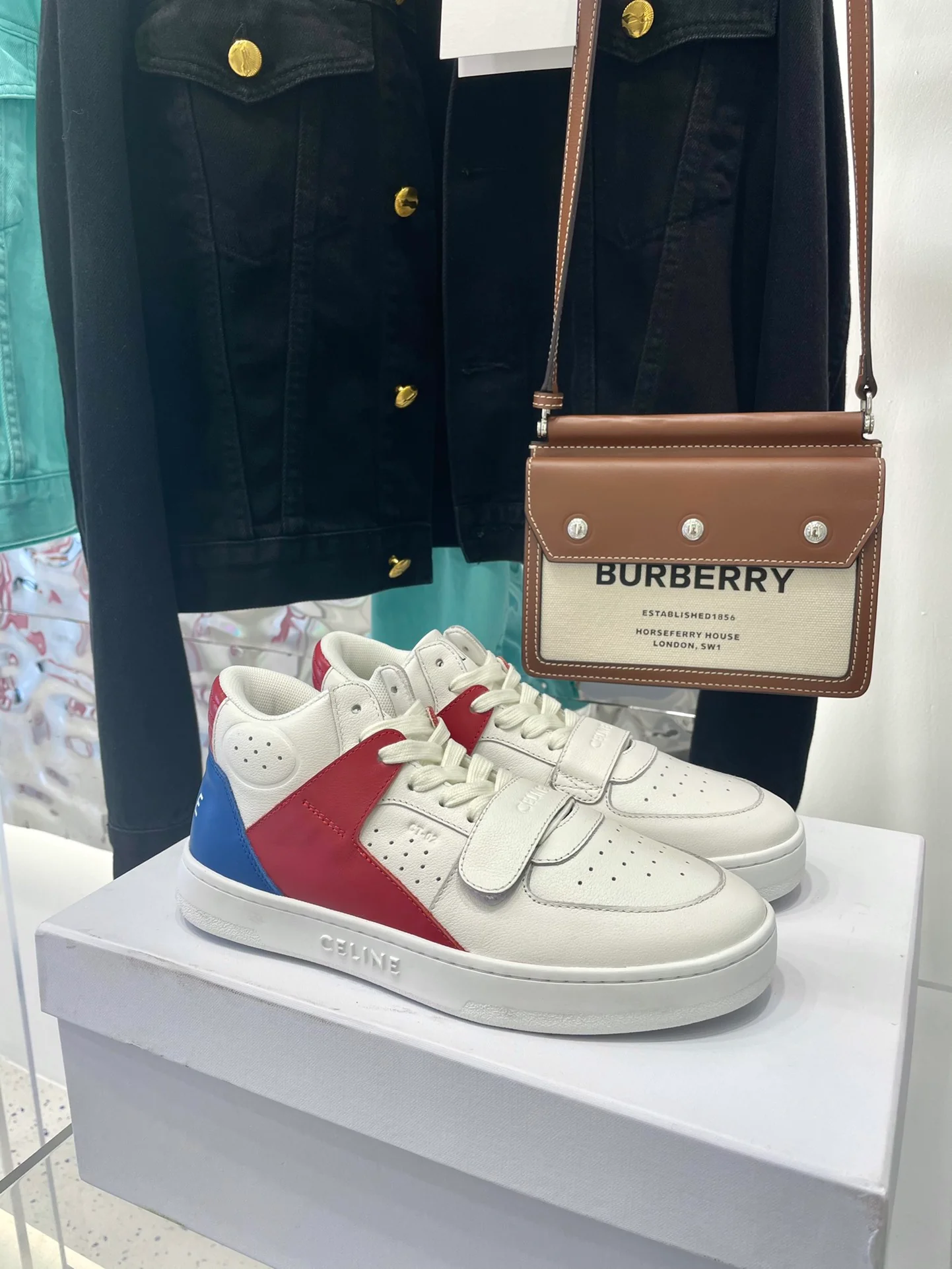 Обувь Celine - Celine - Парная модель - Застежка на липучке - Красно-синие цветовые блоки - Повседневная обувь