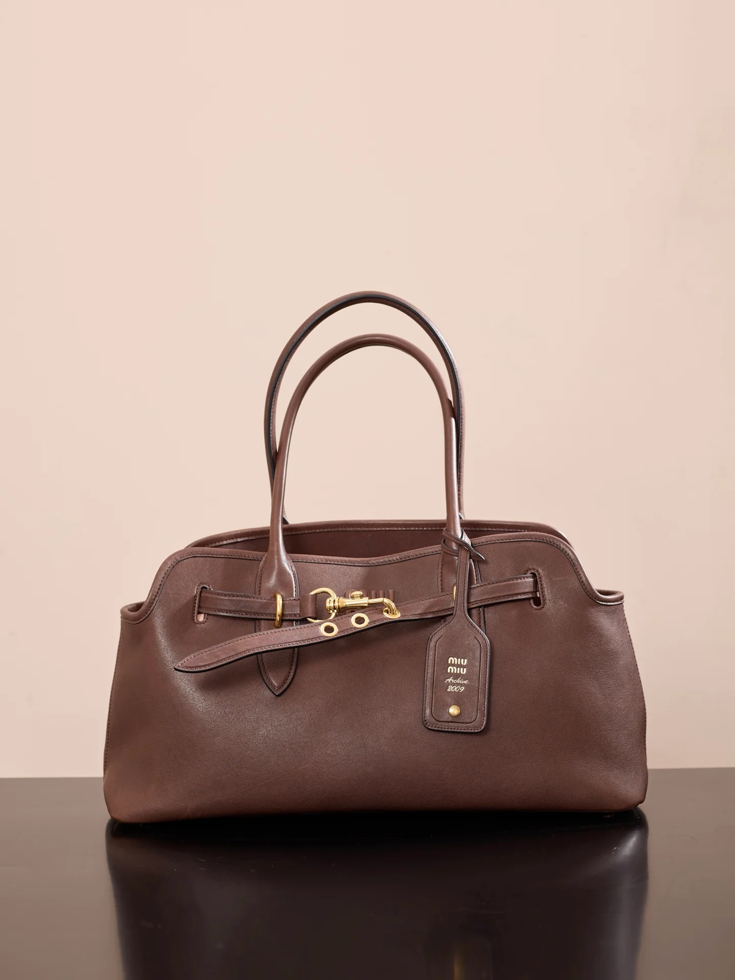 Miu Miu-5bg310m1680-????? Сумка из овечьей кожи, горизонтальная, меланжевого цвета.