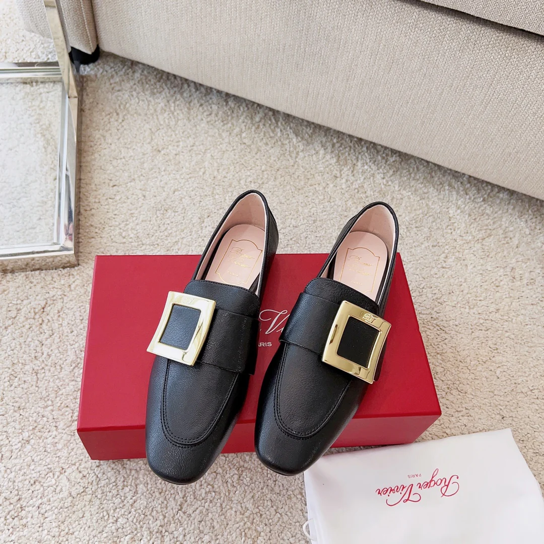 Туфли RV - лоферы с металлической пряжкой - черные