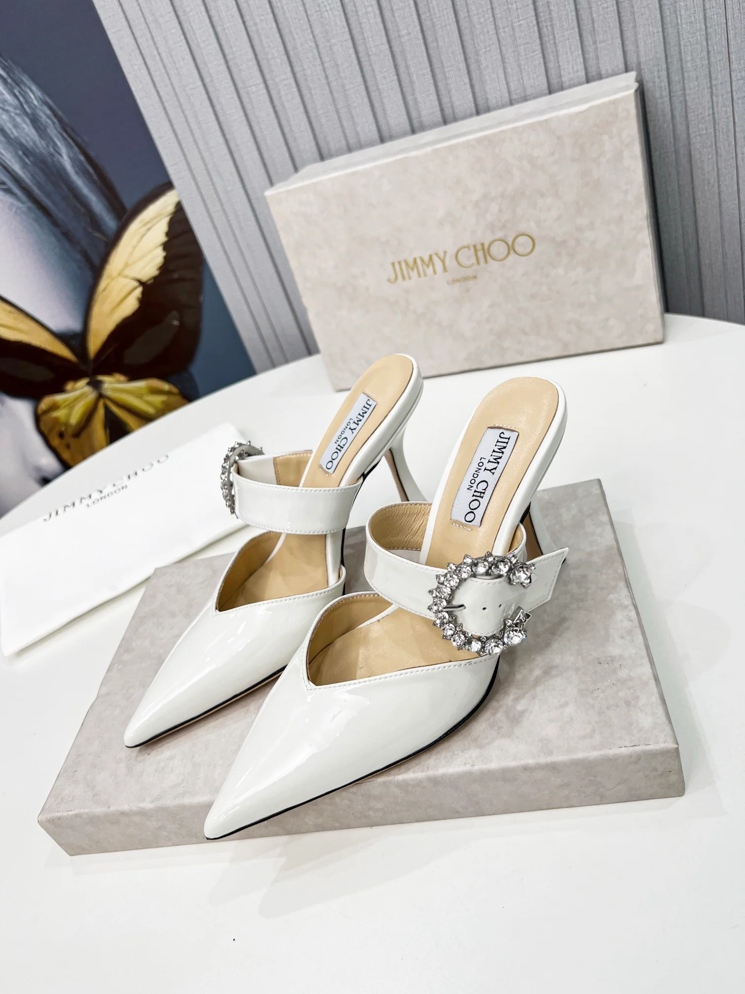 Туфли-шпильки Jimmy с острым носком - белые