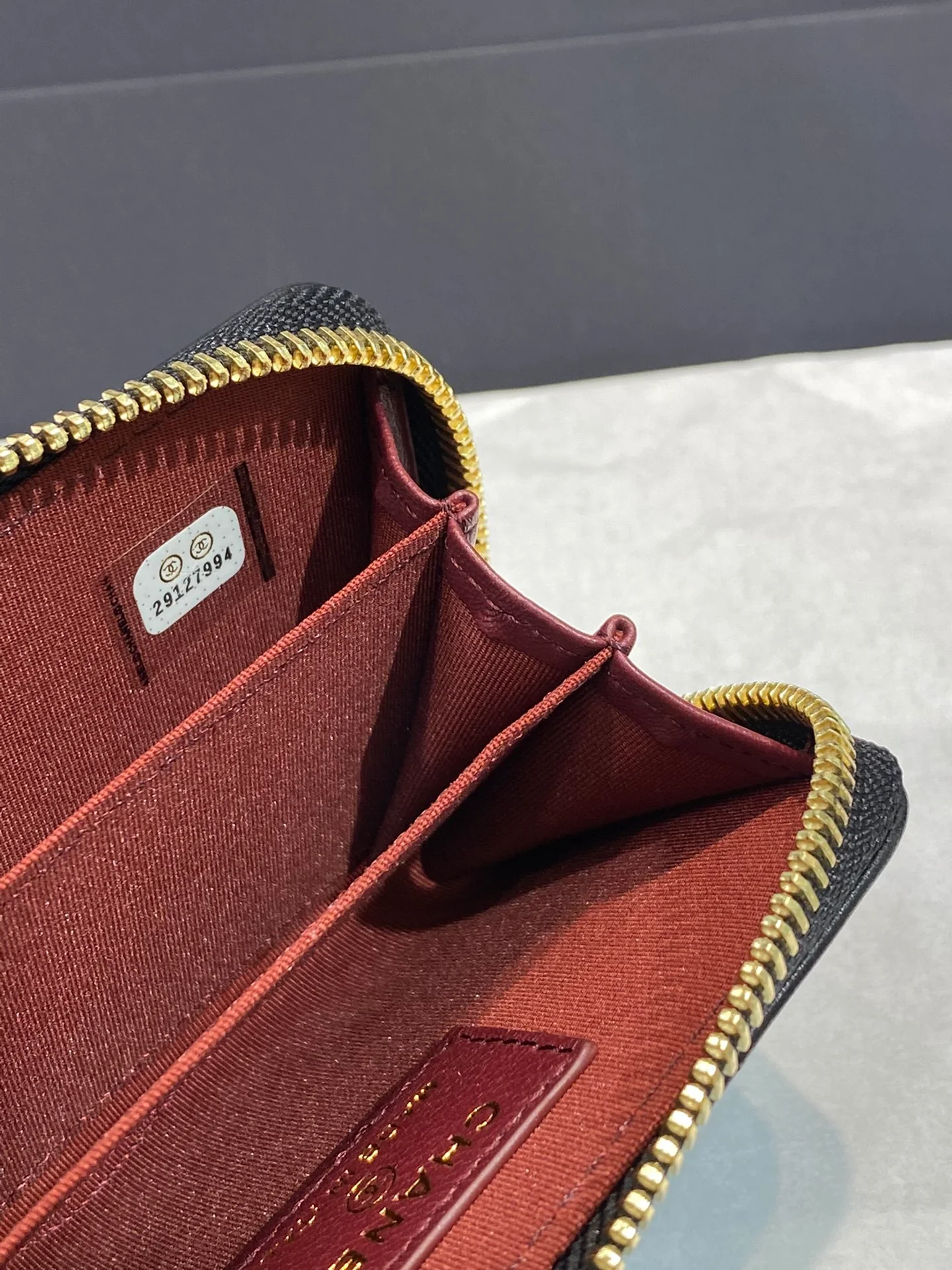 热销款 Chanel-19系列 大菱格拉链卡包 黑色