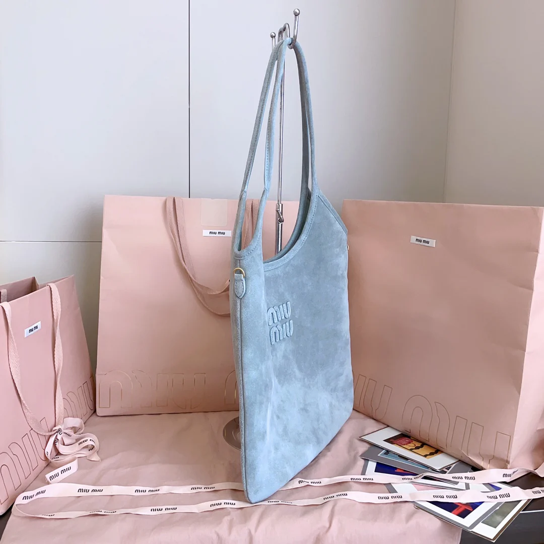 Сумка-тоут Miu Miu 5bg231 из замши - синяя