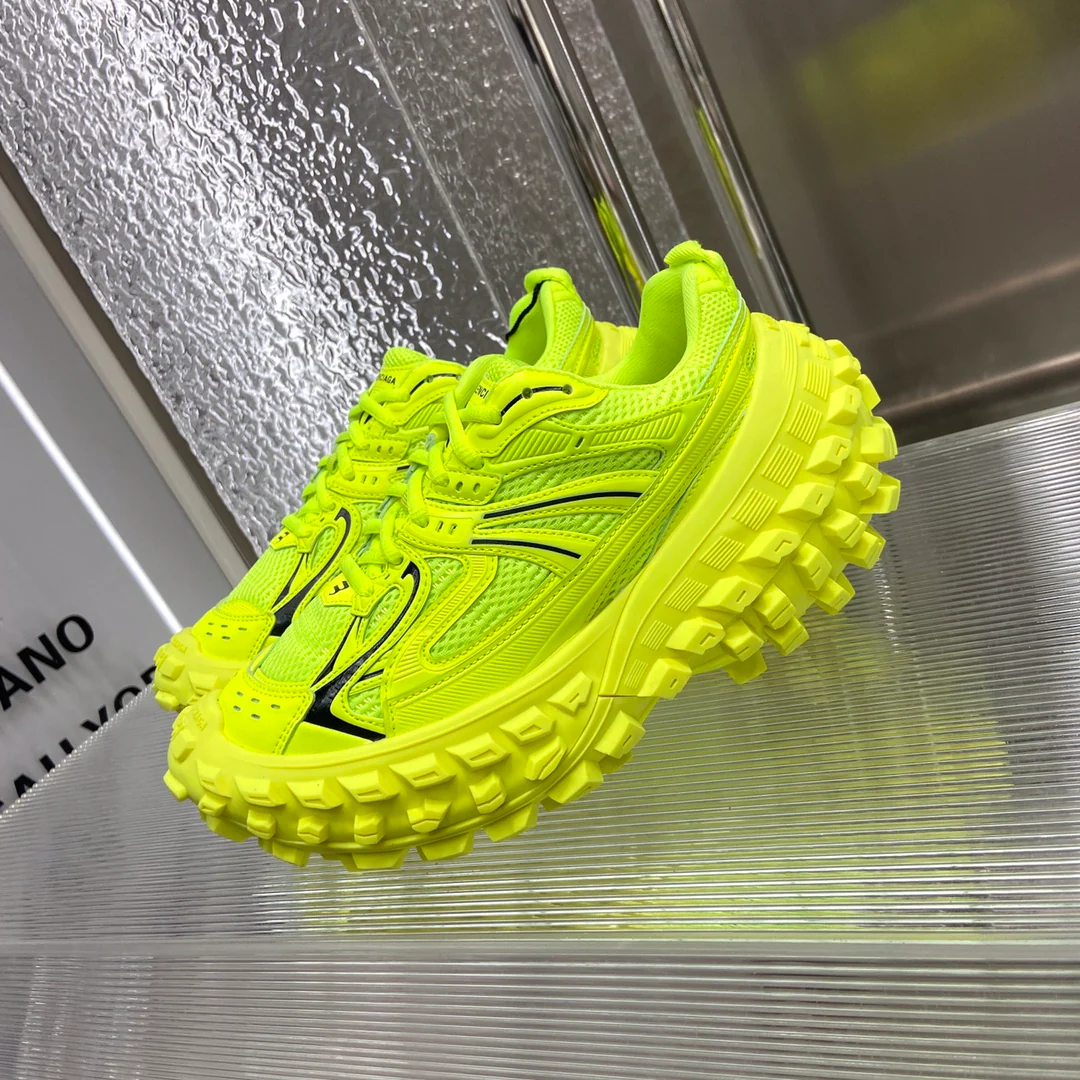 Массивные кроссовки Balenciaga в стиле автомобильных шин - унисекс - ярко-желтые