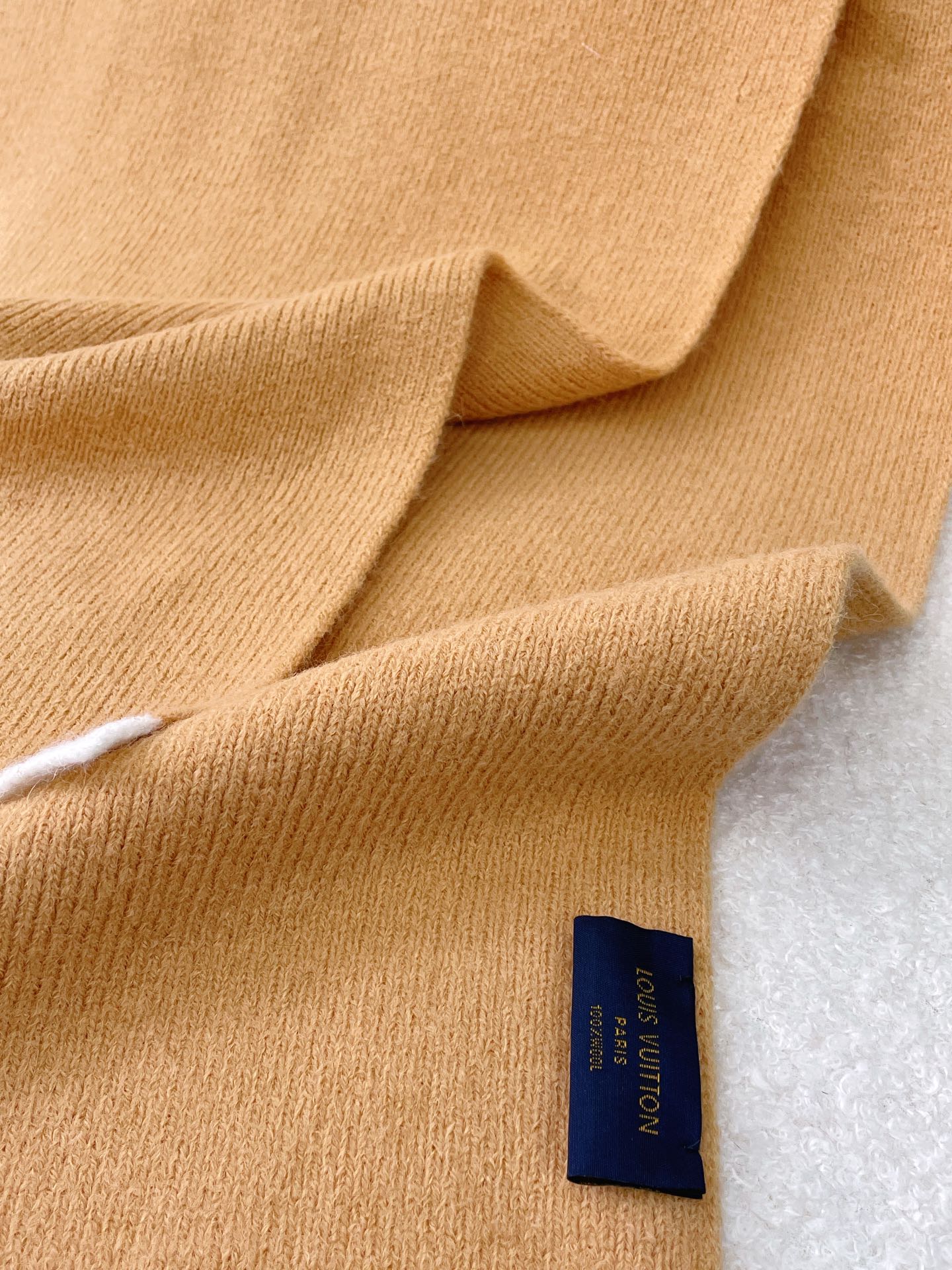 LV - Кашемировый вязаный шарф премиум-класса - 35 см - 200 см - Абрикосовый