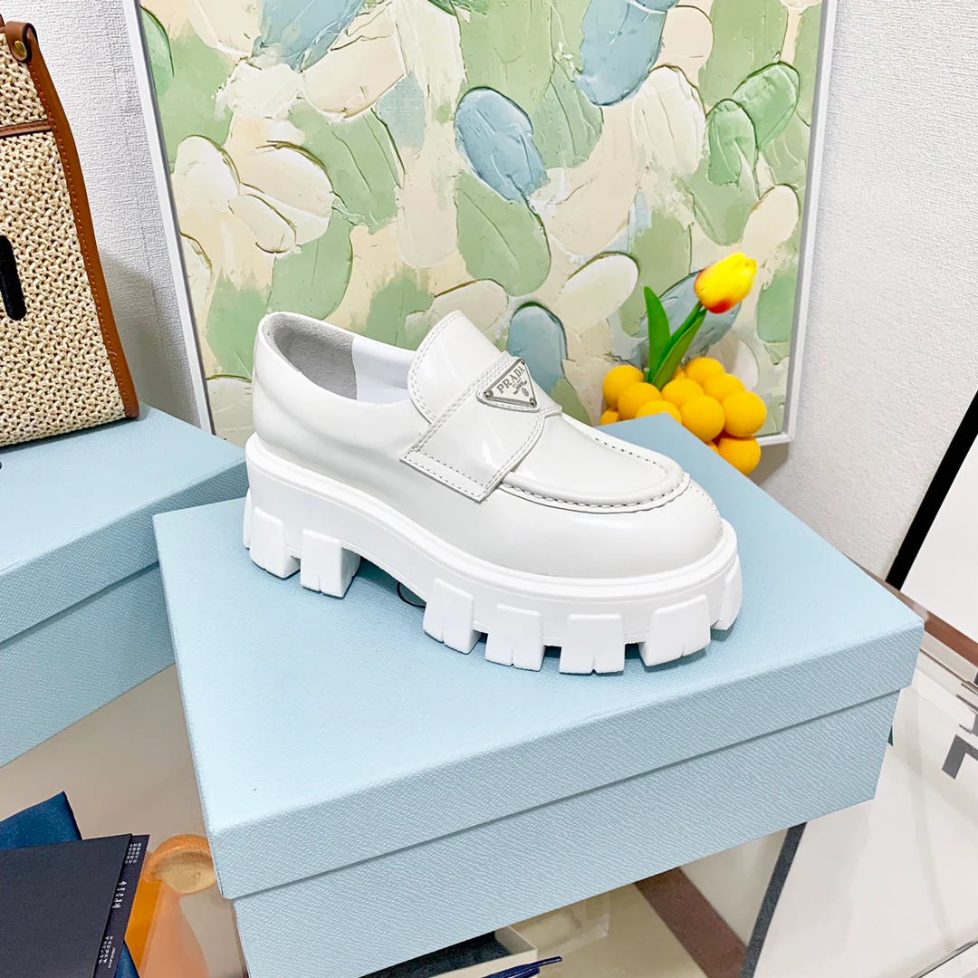 Обувь Prada - Prada Monolith - лоферы на платформе - белые