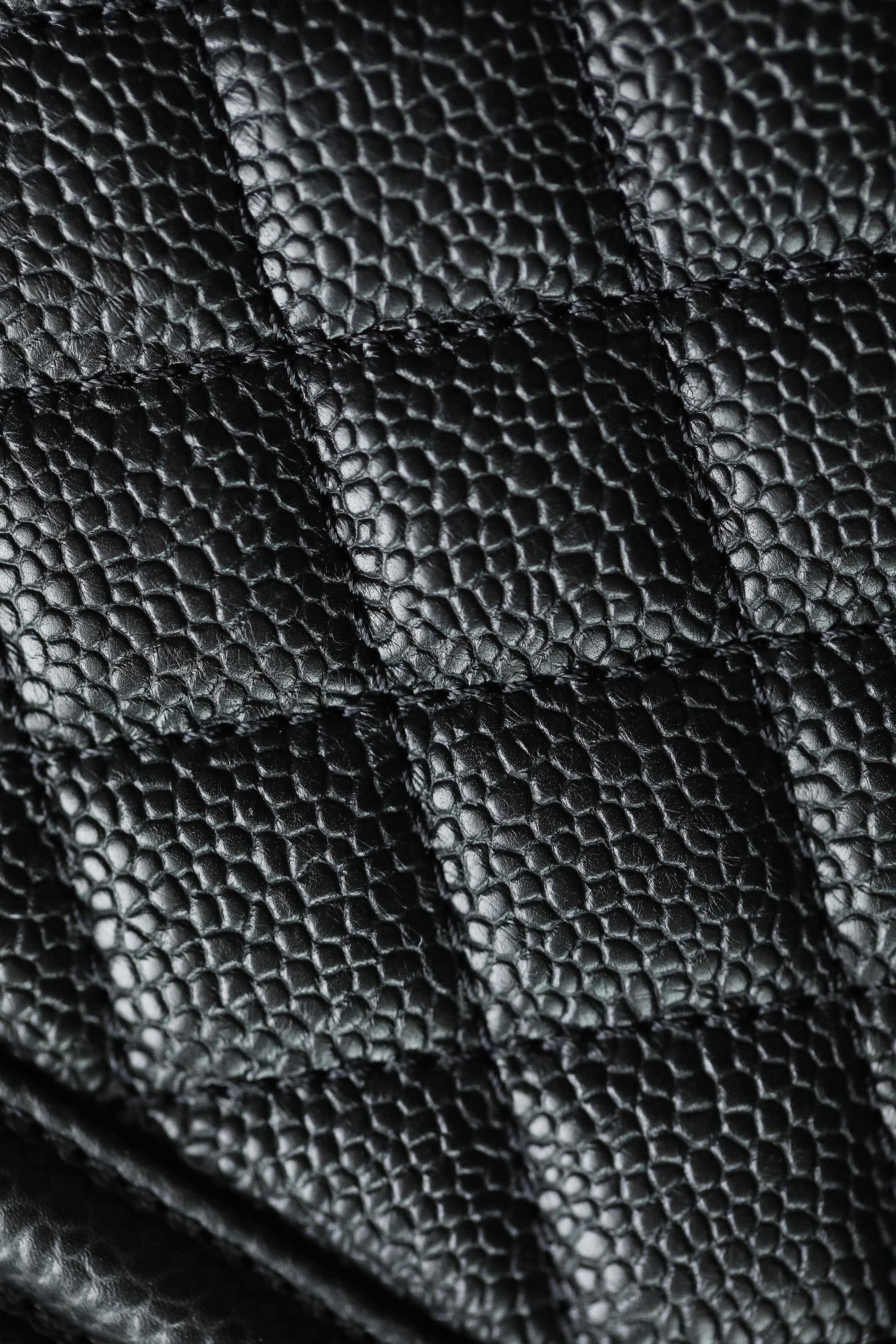 Chanel Le Boy Crystal Diamond Pattern Caviar - Medium - Black Silver