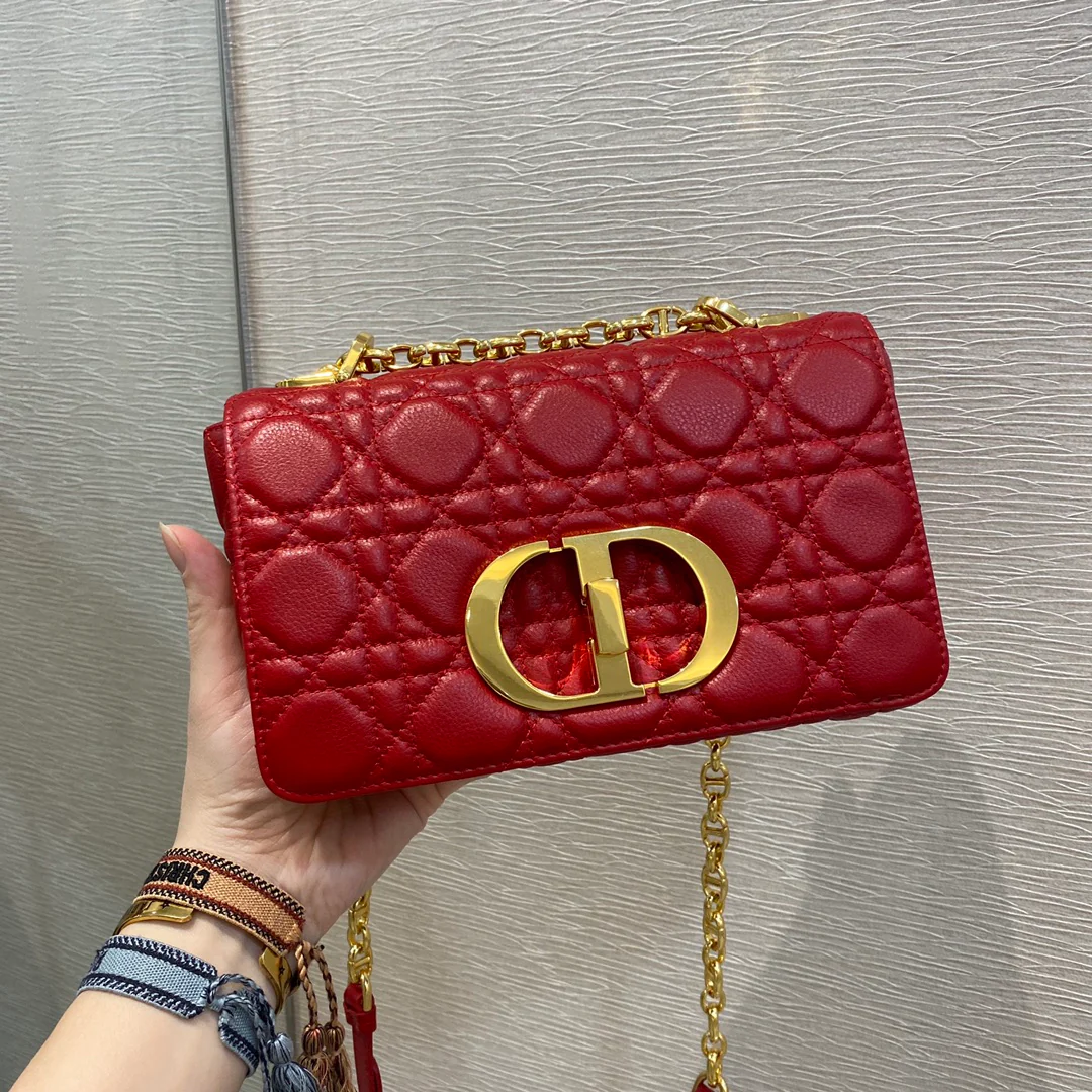 Dior-Caro-Small 20cm-Red Calfskin-1