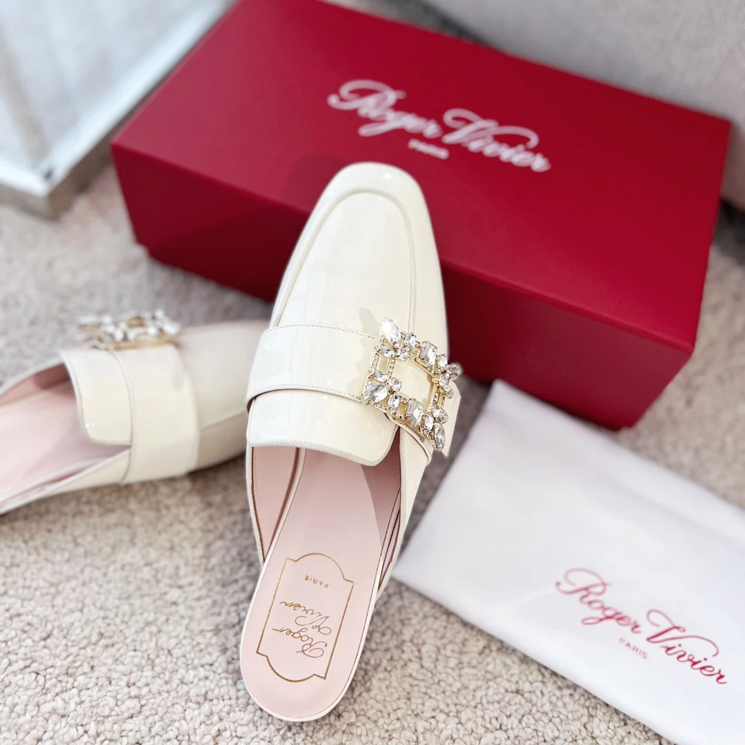 Обувь RV - Лоферы ?Версаль? с ромбовидной пряжкой - белые