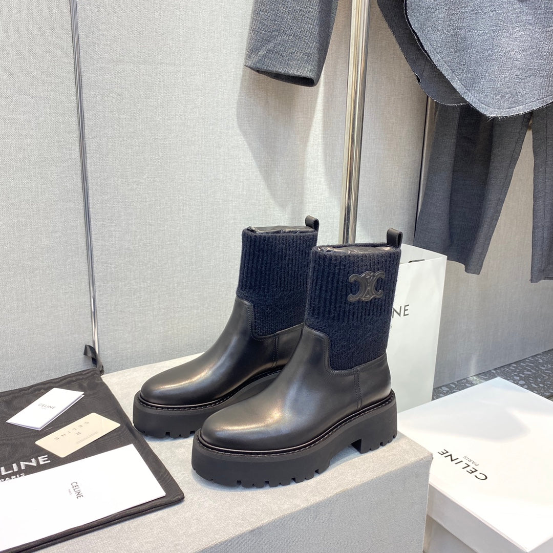 Celine - Вязаные ботинки-носки с закругленным носком