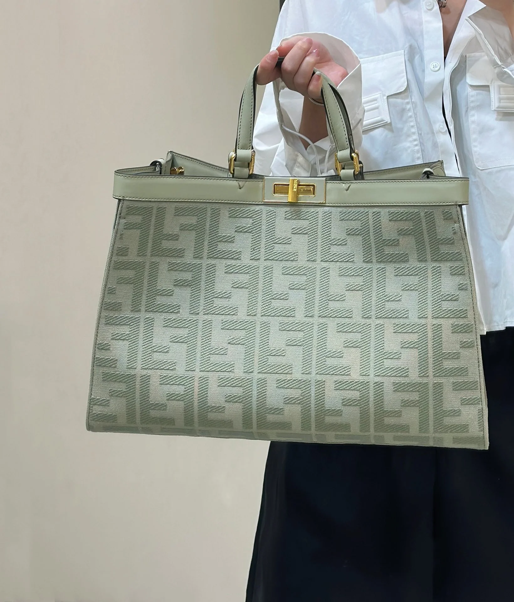 Холщовая сумка-тоут Fendi X-Tote - серая