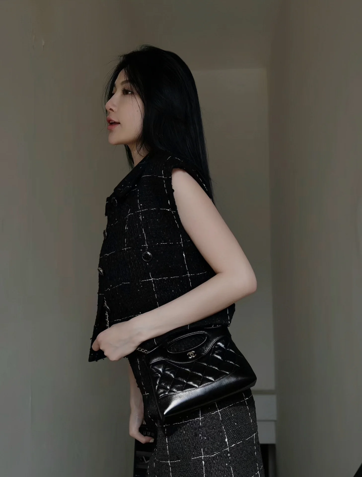 Сумка Chanel Nano 31 - Миниатюрная горизонтальная версия - Черная