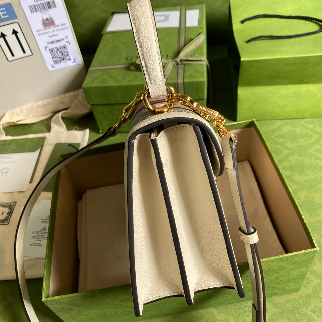 Сумка Gucci Orphidia со съемным плечевым ремнем - 25x17 см - 5x7 см - белая