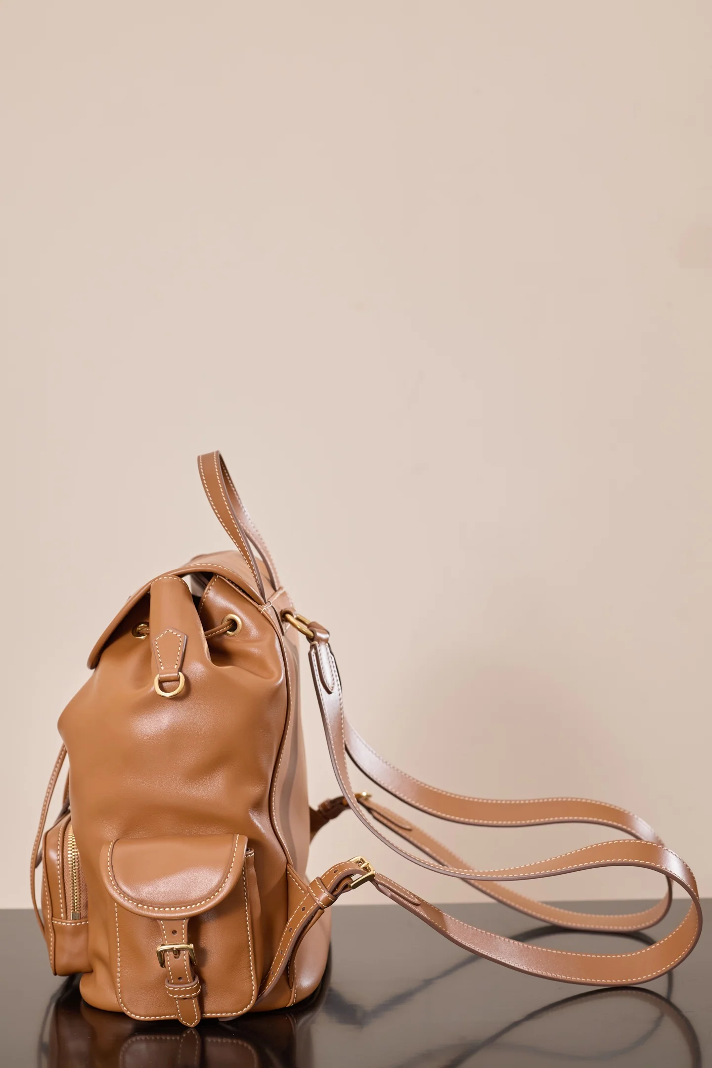 Рюкзак Miu Miu-5bz042m1880 из коровьей кожи - коричневый