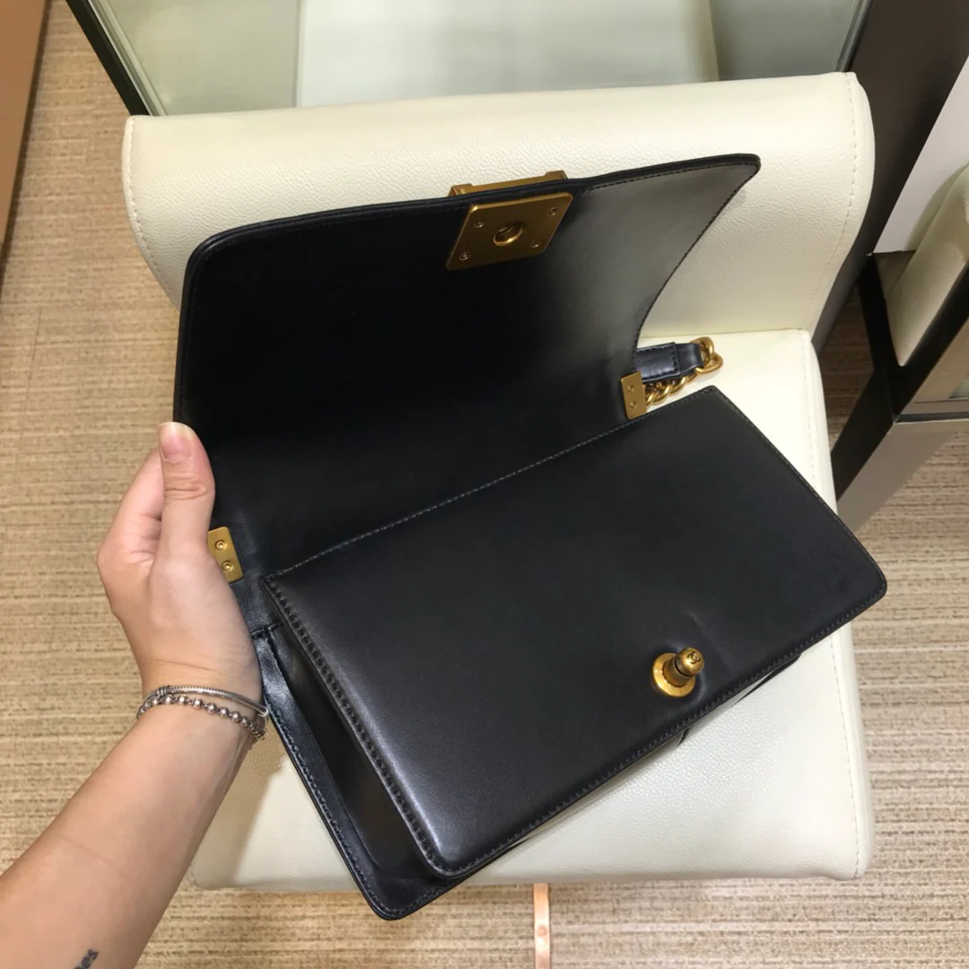 Chanel Boy 25cm Black Sheep Gold