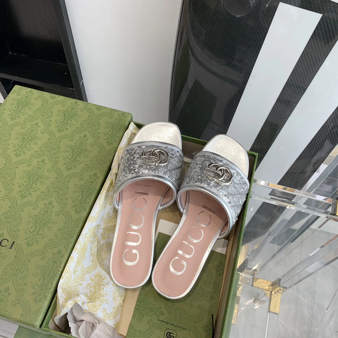 Тапочки Gucci с квадратным носком - 1