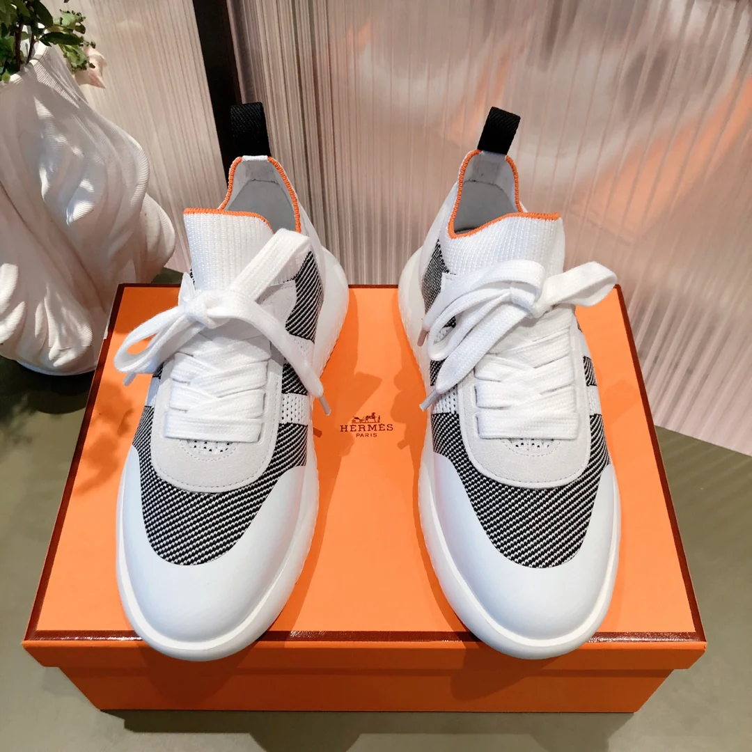 Белые кроссовки Hermes, повседневная обувь - 1