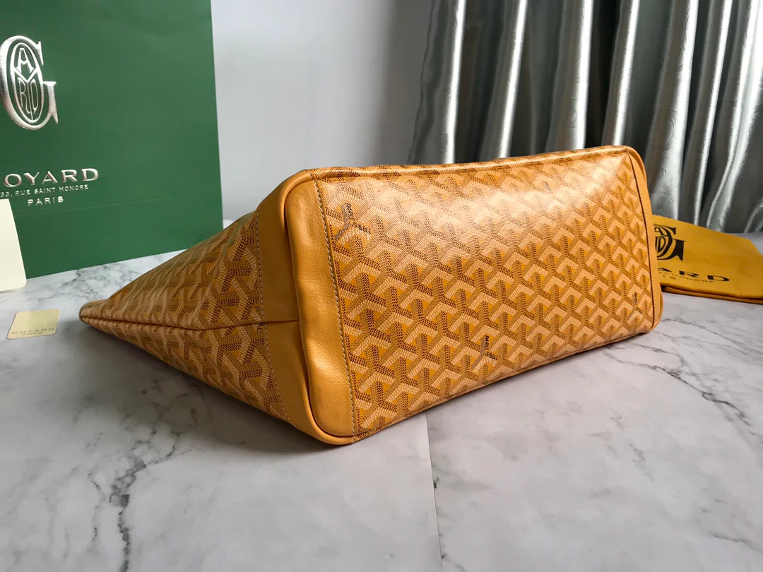 Большая сумка-тоут Goyard на молнии - желтая