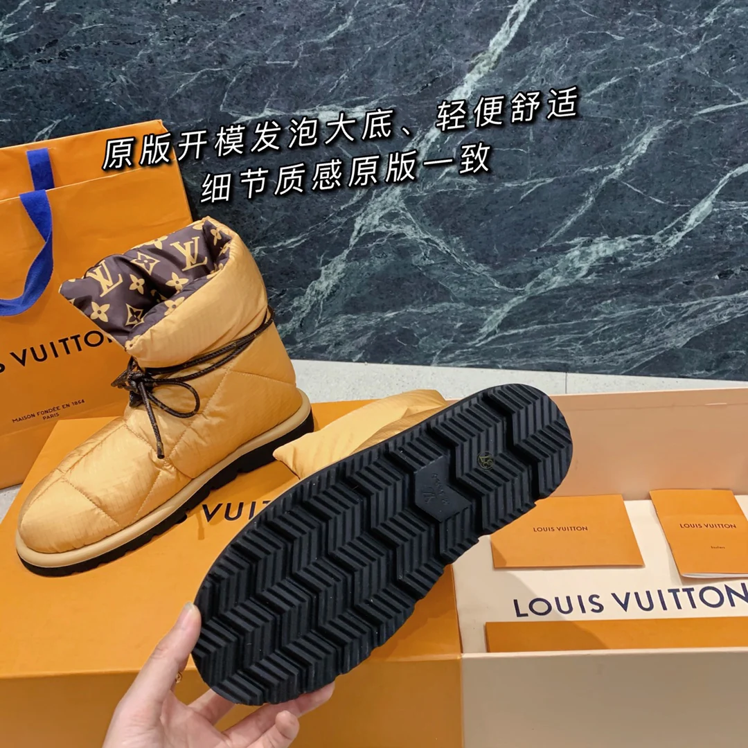 Снежные ботинки LV - коричневые