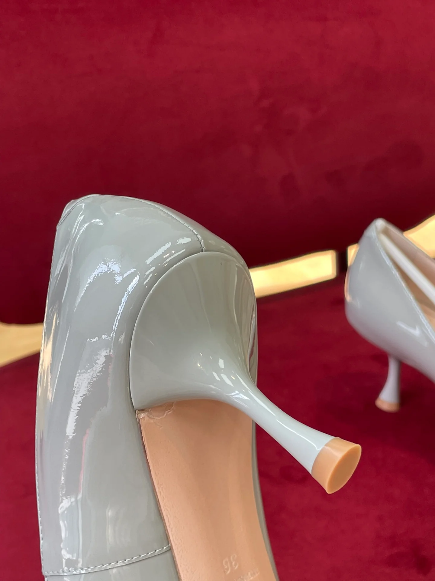 Туфли для автодомов - туфли на каблуке с острым носком - серые