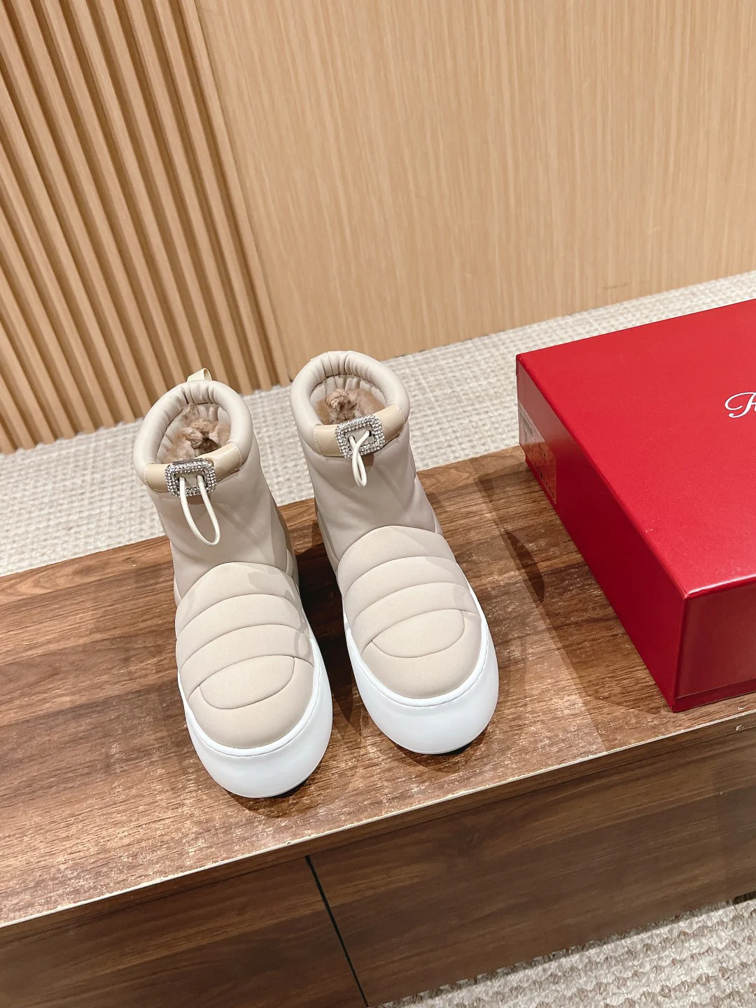 Обувь RV - туфли на платформе с объемными каблуками - цвет молочного чая