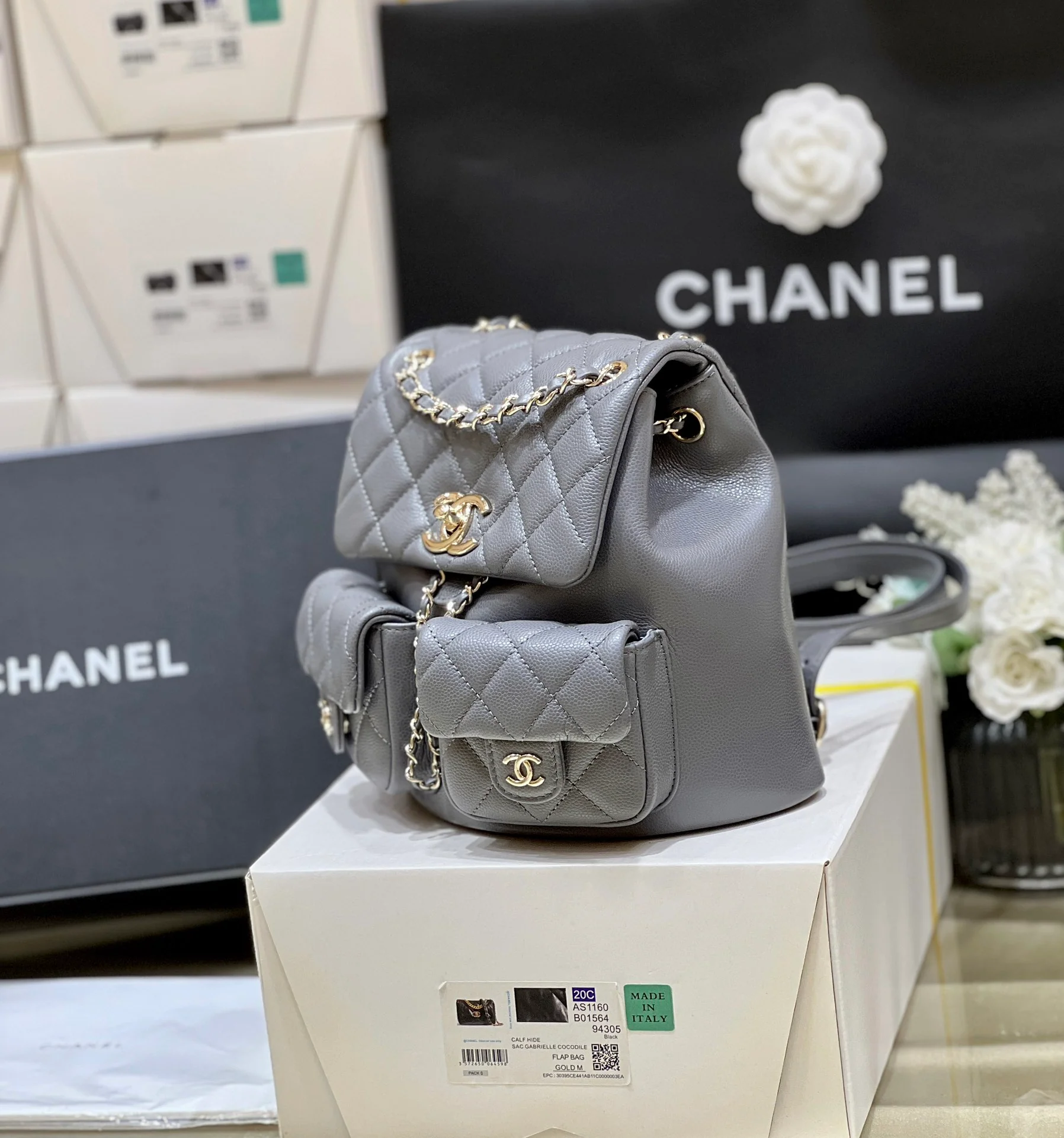 Рюкзак Chanel-Duma Frog — серый