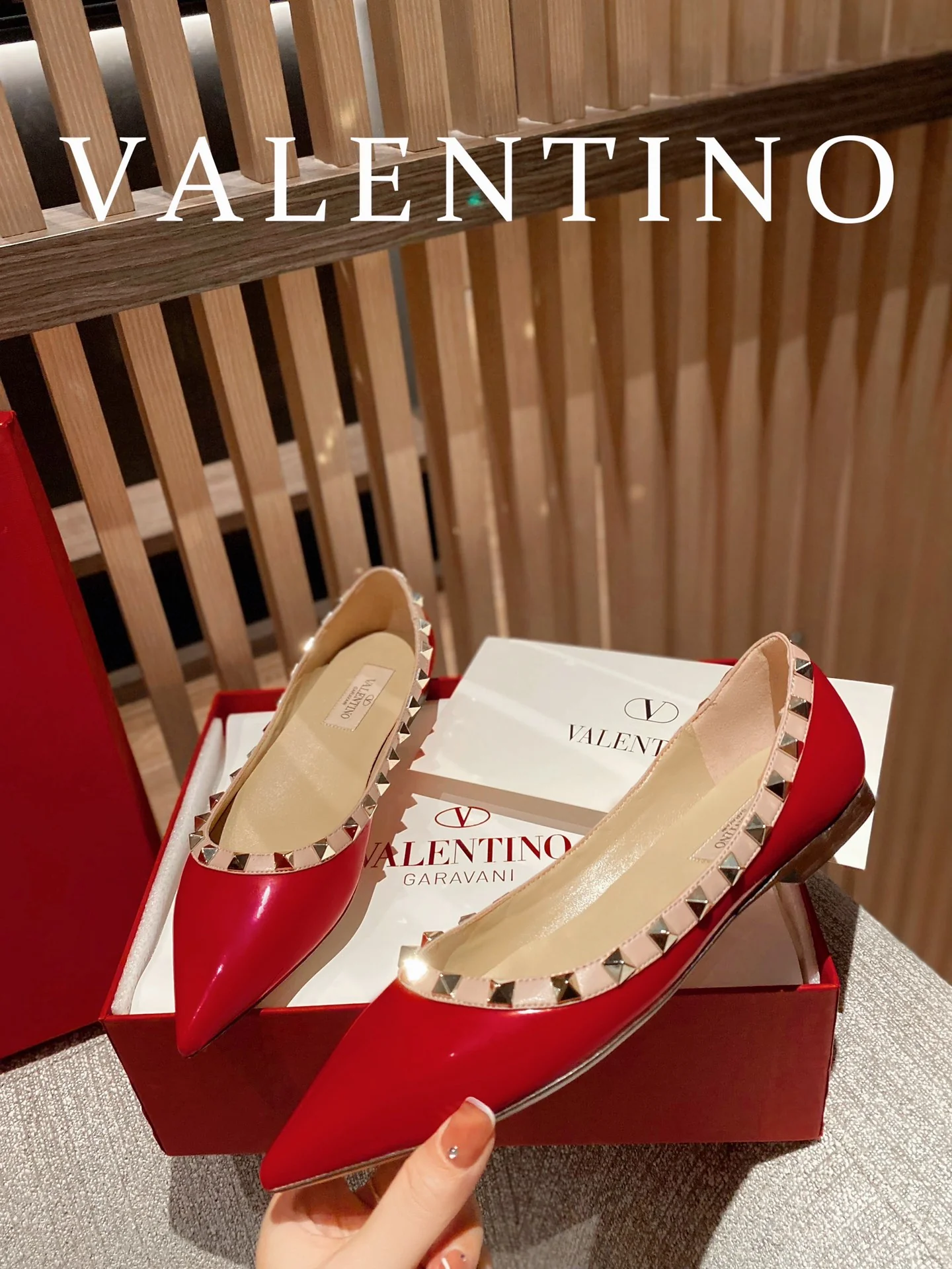 Классические балетки Valentino - красные