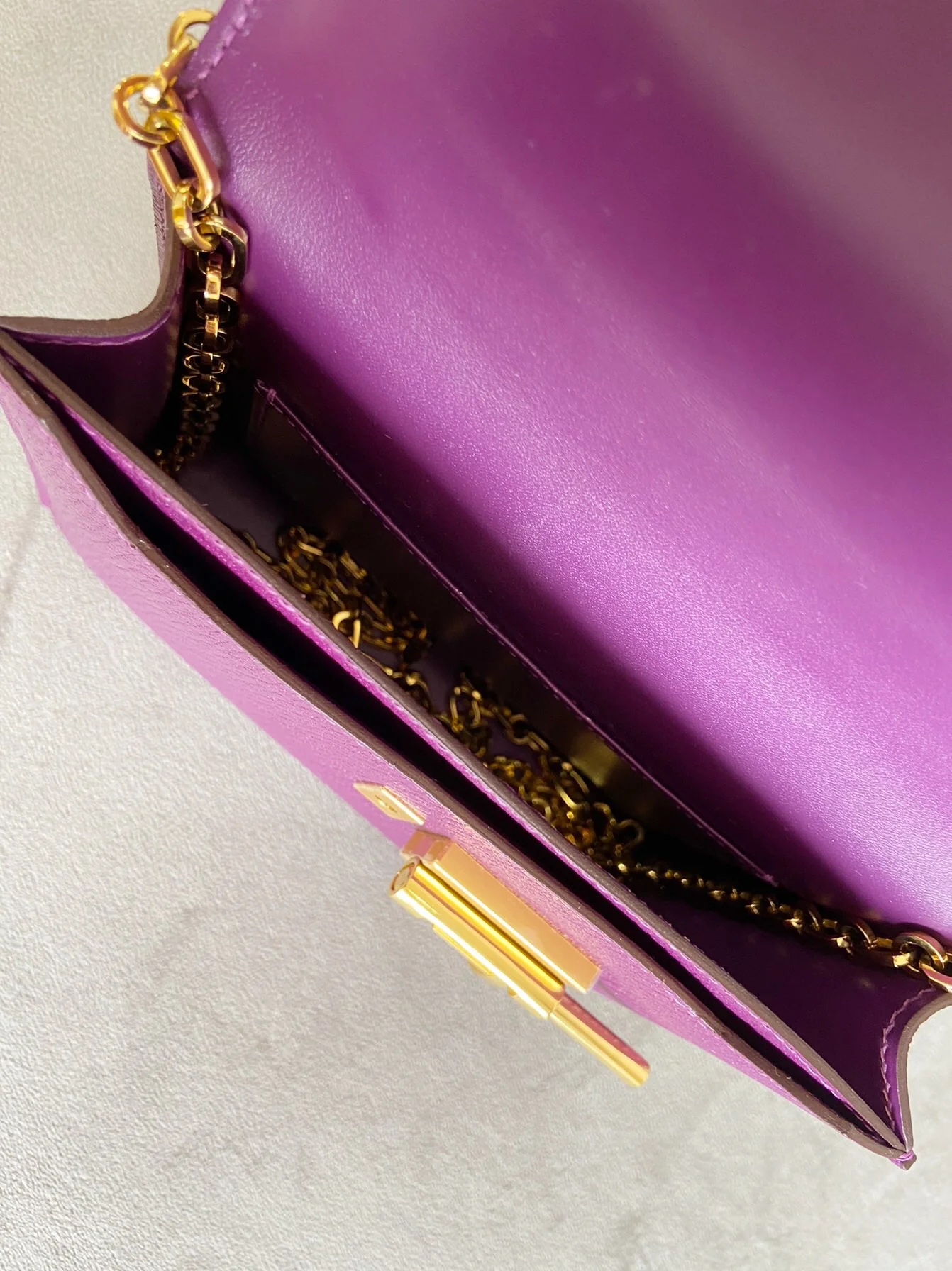 Hermes Verrou Mini Goatskin P9 Anemone Purple Gold Buckle