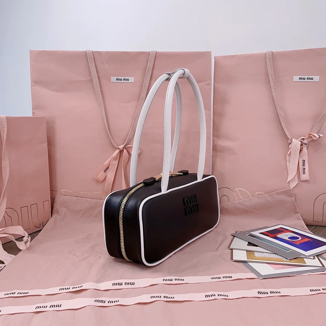 Сумка для боулинга Miu Miu-5bb173-двухцветная, черная.