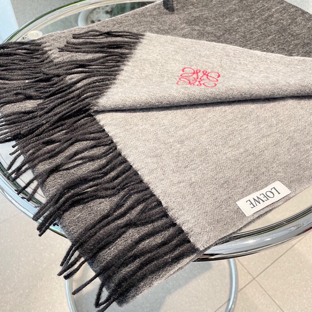 Двусторонний кашемировый шарф Lolwei - 32 - 180 см - 1